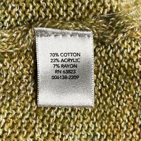 CJ BANKS 1X MUSTARD GREEN LONG SLEEVED KNIT SWEATER - Picture 6 of 6